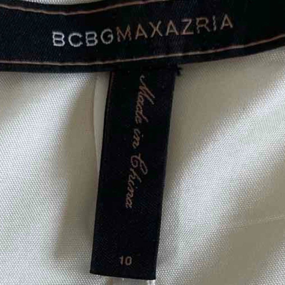 BCBGMAXAZRIA Cream Black Navy Bubble Night Out Dress size 10 - Picture 4 of 11